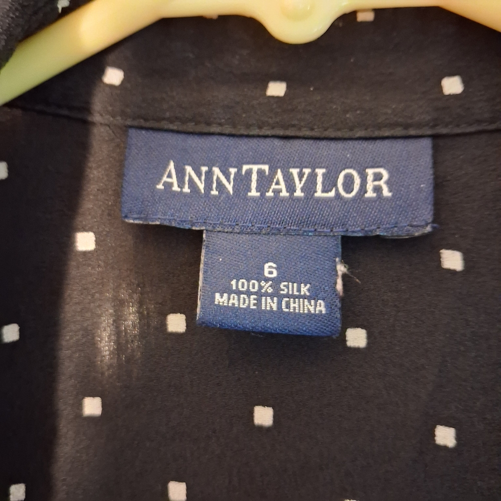 Ann Taylor Black and tan/goldSilk Blouse